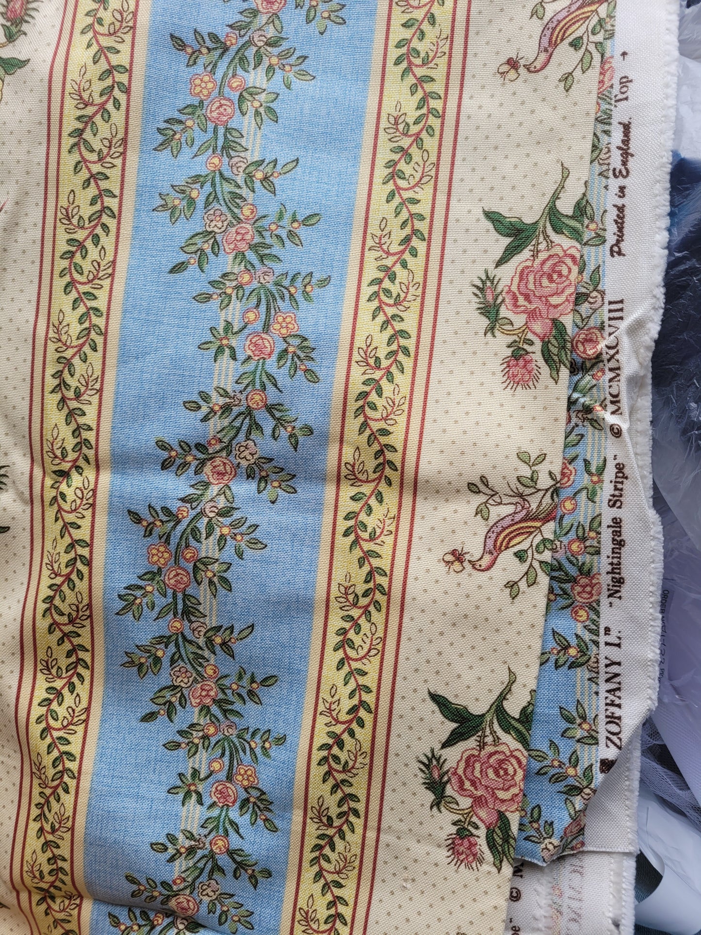 Zoffany L nightingale stripe vintage 1 metre fabric