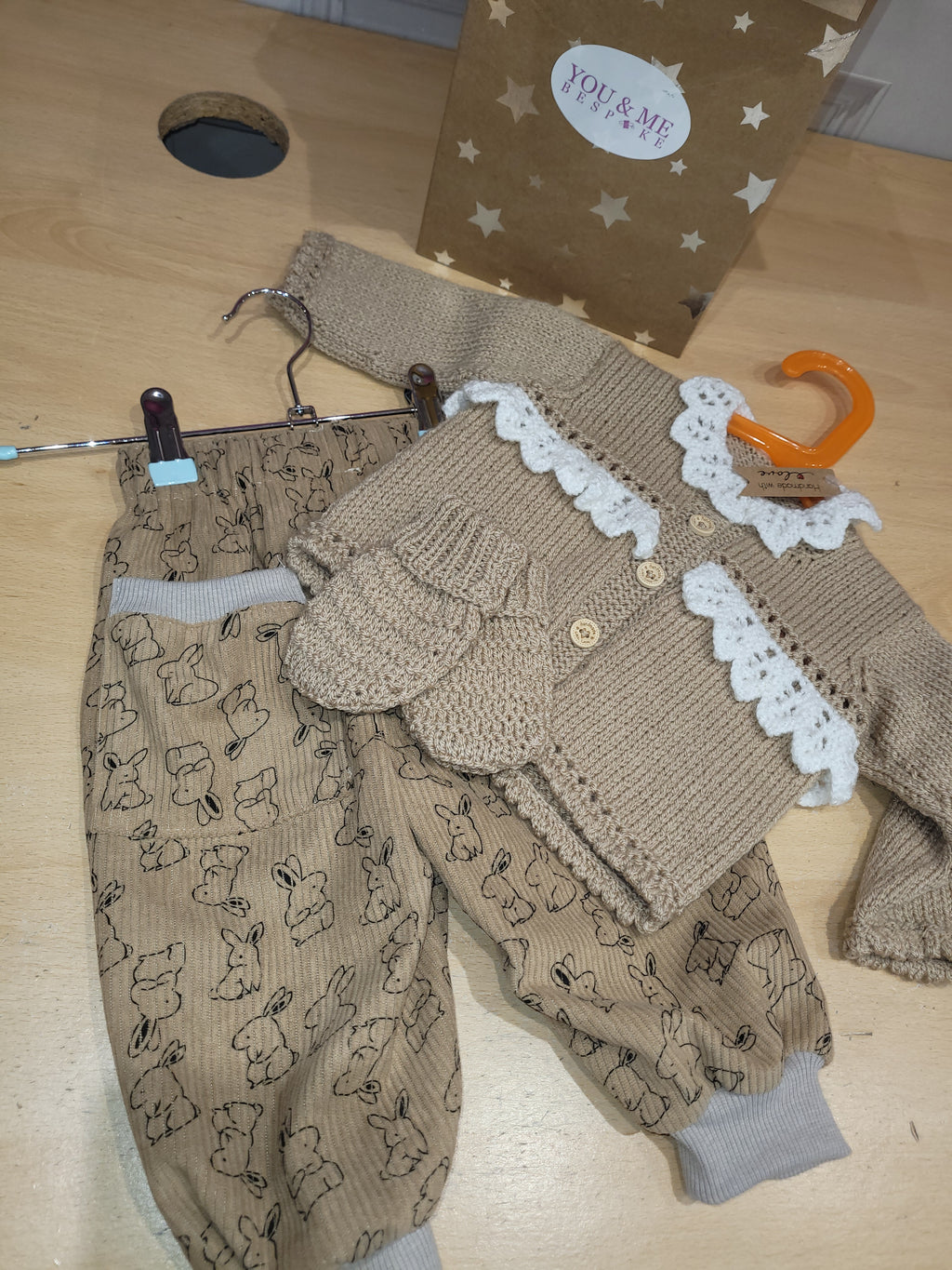 Exquisite Hand-Knit Baby Gift set 3-6 months