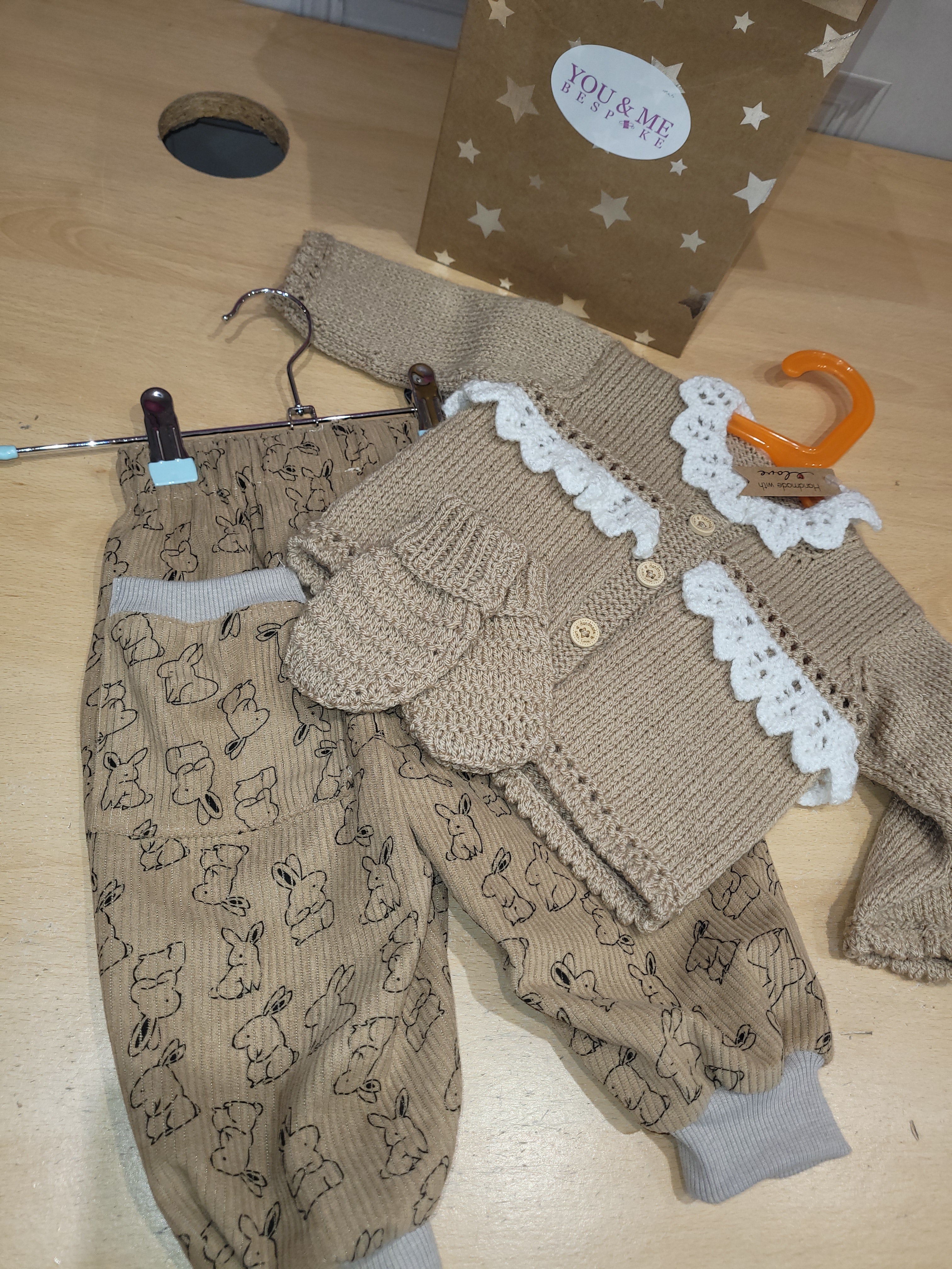 Exquisite Hand-Knit Baby Gift set 3-6 months