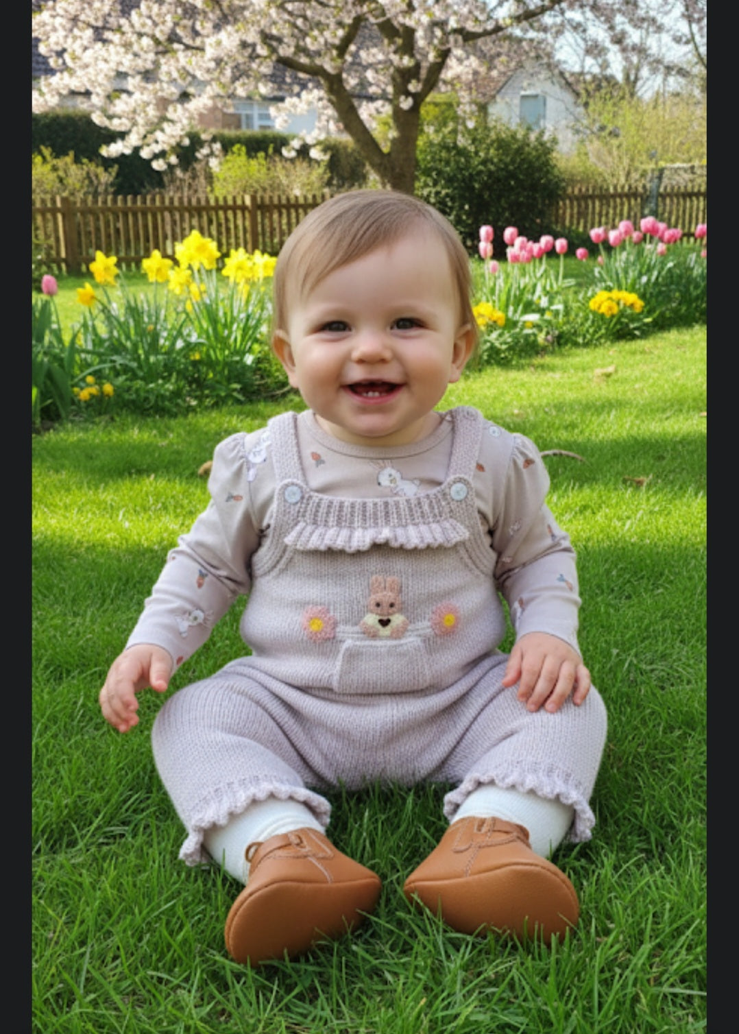 Handknitted Easter Romper 12 months +