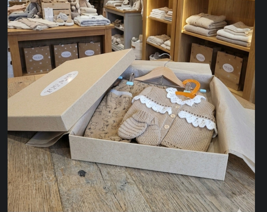 Exquisite Hand-Knit Baby Gift set 3-6 months