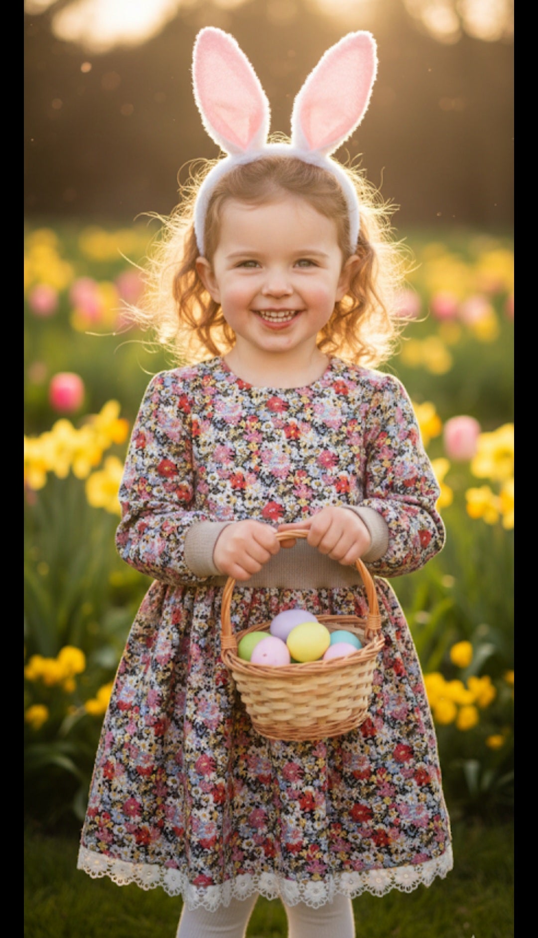 Long sleeved floral spring dress
