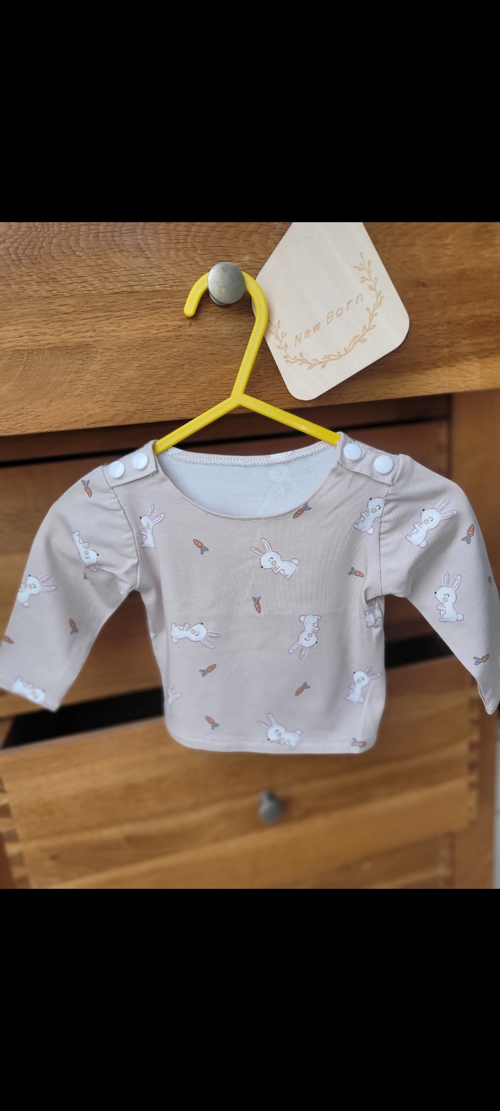 Handmade long sleeve baby top "Little bunny"