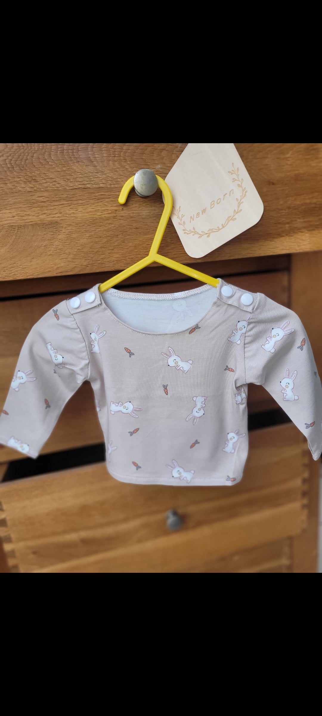 Handmade long sleeve baby top "Little bunny"