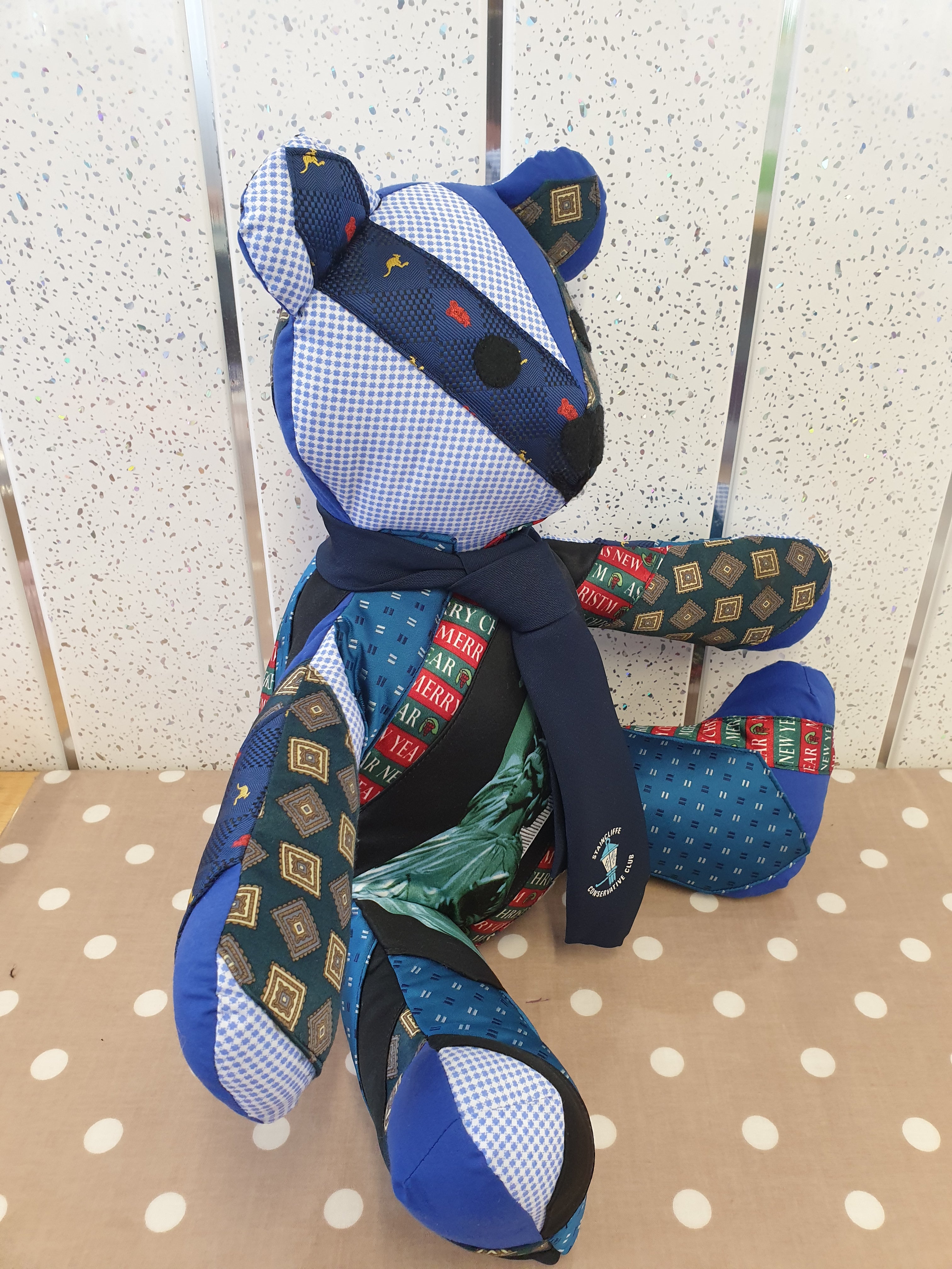 Memory keepsake tie bear Handmade.by.Meggyfifee