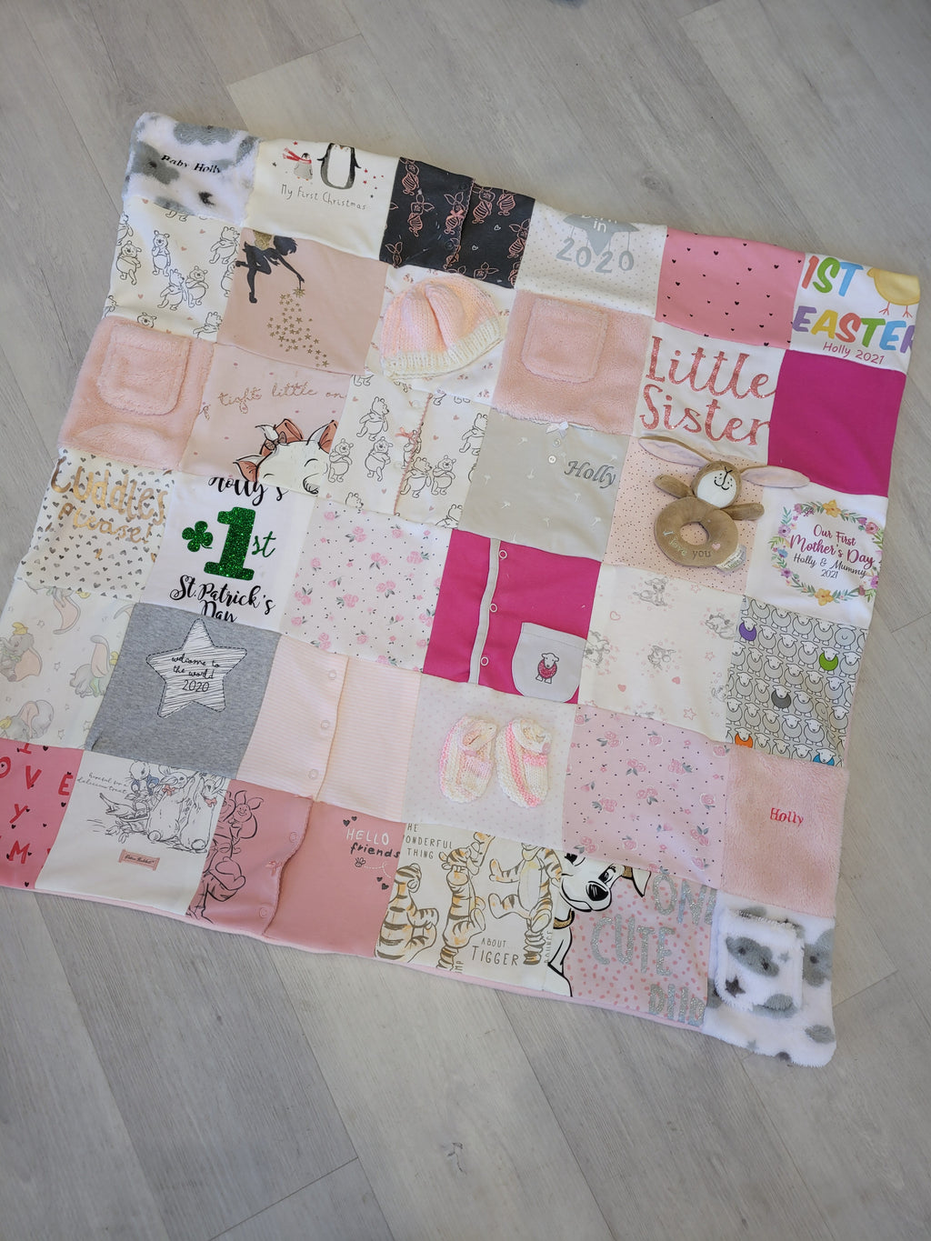 Baby clothing memory keepsake blanket square Handmade.by.Meggyfifee