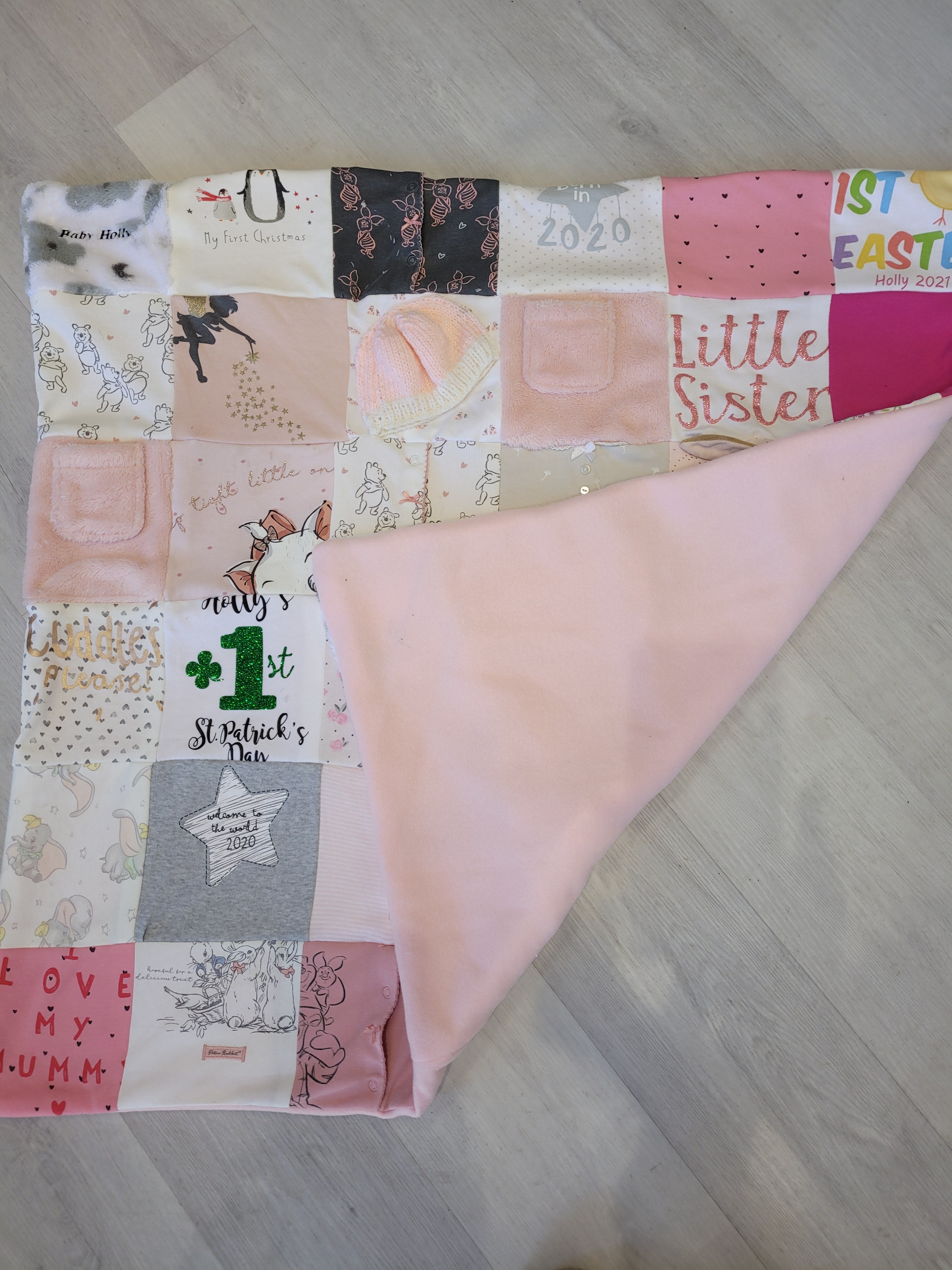 Baby clothing memory keepsake blanket square Handmade.by.Meggyfifee