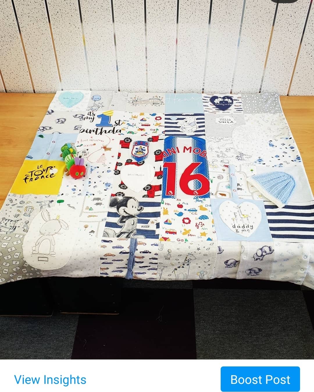 Baby clothing memory keepsake blanket square Handmade.by.Meggyfifee