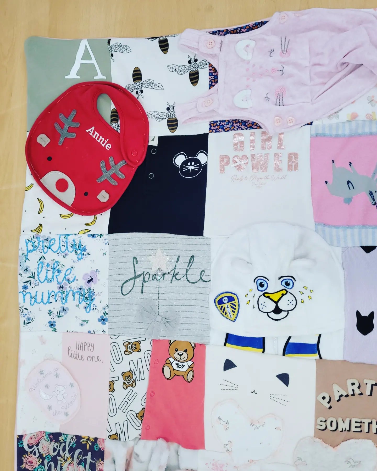 Baby clothing memory keepsake blanket large Handmade.By.MeggyFifee