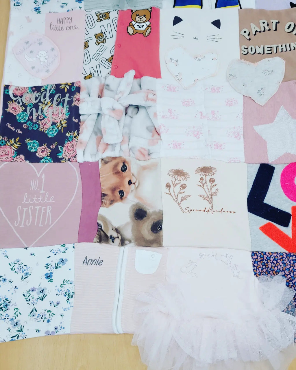 Baby clothing memory keepsake blanket large Handmade.By.MeggyFifee