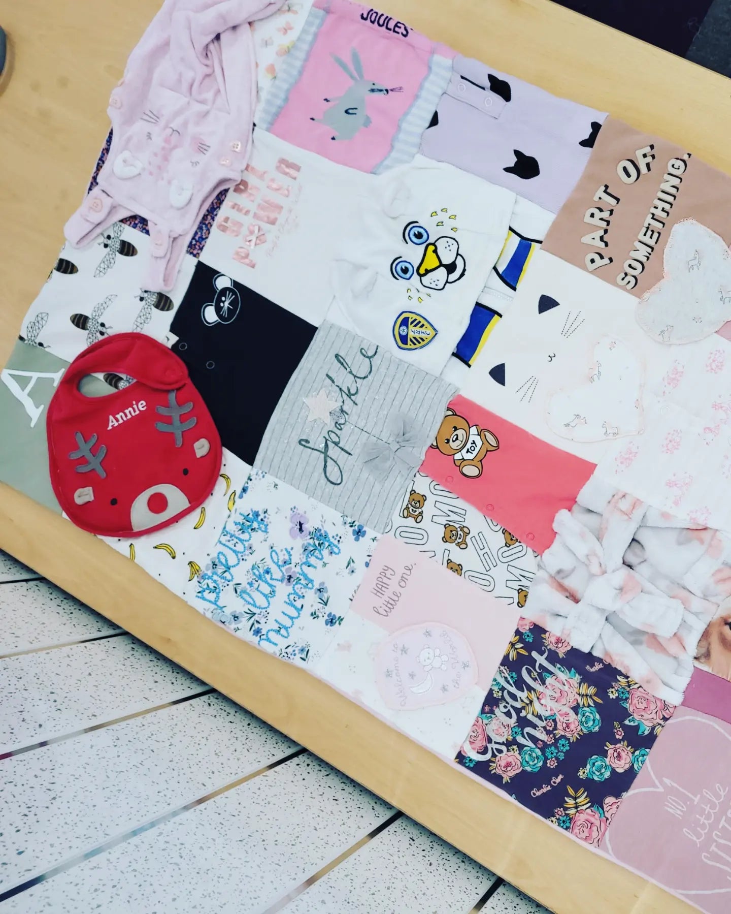 Baby clothing memory keepsake blanket large Handmade.By.MeggyFifee