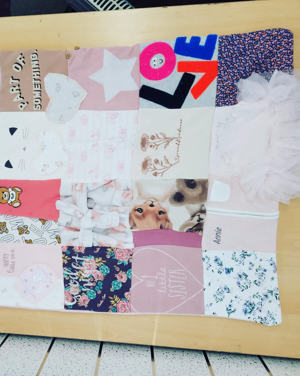 Baby clothing memory keepsake blanket large Handmade.By.MeggyFifee