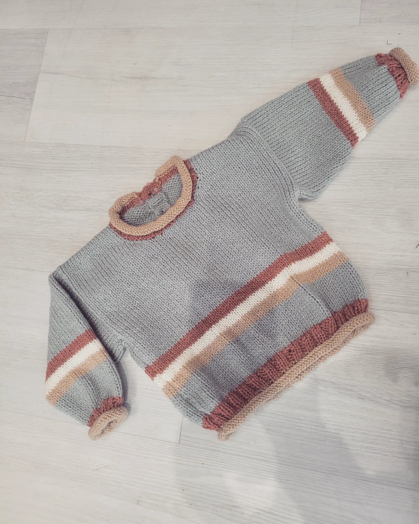 Baby knitted jumpers strip button back handmade.by.meggyfifee